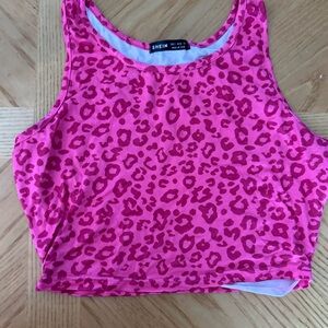 SHEIN Pink Animal Print Top